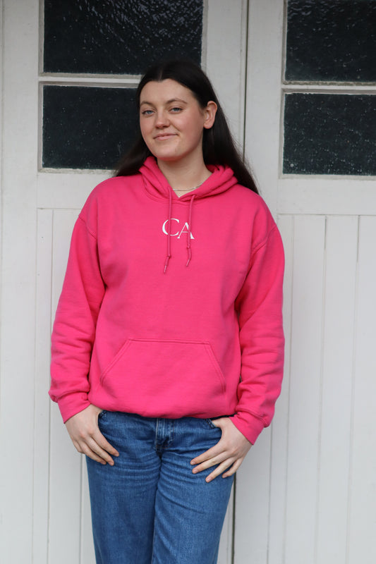 'Proud' hoodie in Bright pink